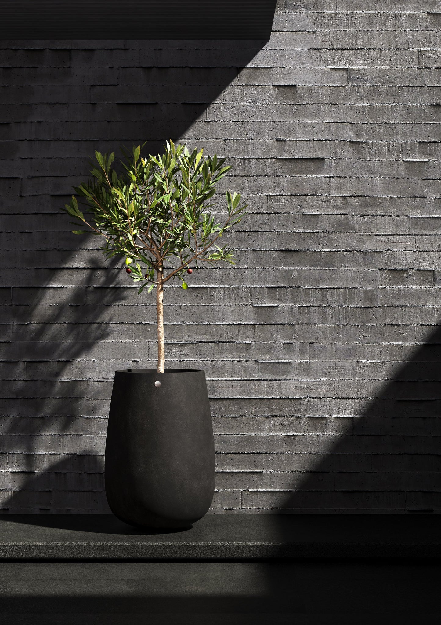 Kukkaruukku Mondo korkea 55cm ruskea kivi